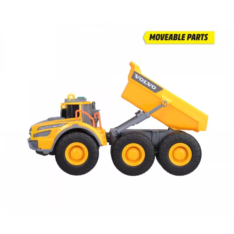 Dickie Toys Volvo A60H šarnyrinis savivartis 1:24 mastelio statybos transporto priemonė su šviesos ir garso efektais 203723007