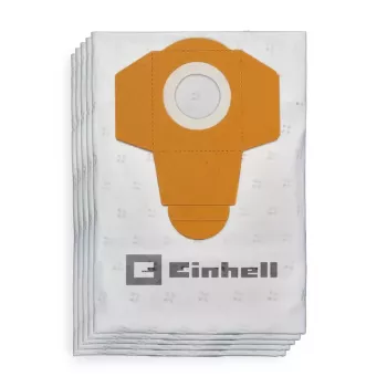 Einhell 2351195 dulkių maišelių rinkinys, skirtas TE-VC 2340 SA, TE-VC 2230 SA, TC-VC 1930 SA, TC-VC 1930 S, 40 L, balti/geltoni, 5 vnt.
