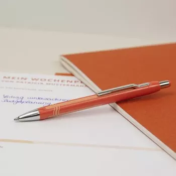 Schneider Epsilon apvalusis rašiklis oranžinis su mėlynu rašalu 138606