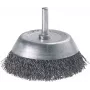 Wolfcraft 2108000 puodelinis šepetys su 1/4 colio (6,3 mm) kotu, 50 mm mazguota plienine viela, 12500 RPM