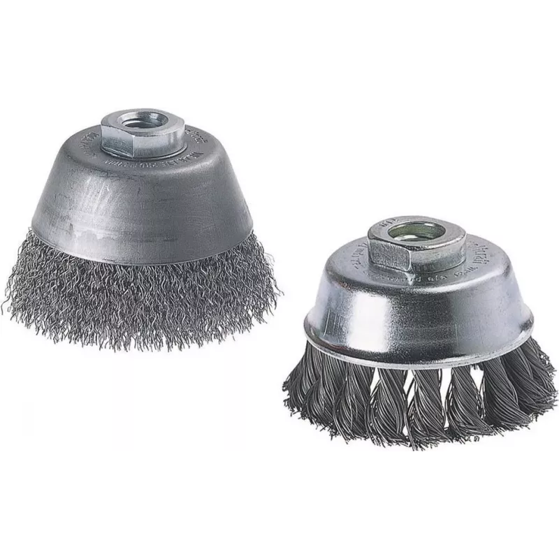 Wolfcraft puodelinis šepetys su plienine viela, gofruotas, 100 mm skersmens, M14 sriegis, 8500 RPM 2151000