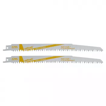 Wolfcraft 2295000 slenkamojo pjūklo geležtės 230 mm, 2 vnt., HCS, 6 TPI, medienai ir plastikui