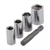 Wolfcraft 2413000 5 dalių išorinių šešiabriaunių galvučių rinkinys, 1/4 inch pavara, chromo vanadžio plienas