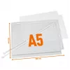 DURABLE vandeniui atsparūs A5 plakatų kišenės su surišimo dirželiais, 5 vnt. (505919)
