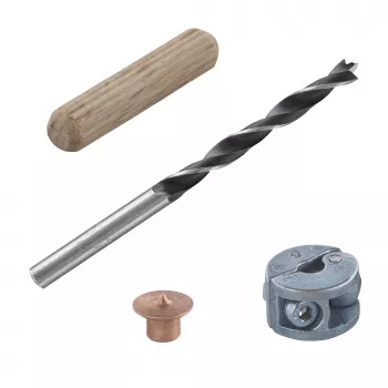 Wolfcraft 2916000 buko medienos kaiščių rinkinys 6 mm, 50 grioveliniai kaiščiai + 4 plieniniai kaiščių žymekliai