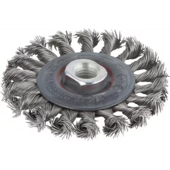 Wolfcraft 2701000 diskinis šepetys Ø 100 mm, nerūdijančio plieno viela, 1/4 colio (6,3 mm) kotas