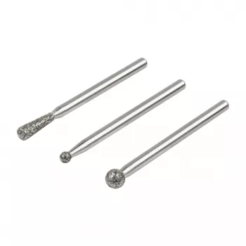 Wolfcraft 5988000 deimantinių šlifavimo antgalių rinkinys, rutulinis ir kūginis, 3 dalių