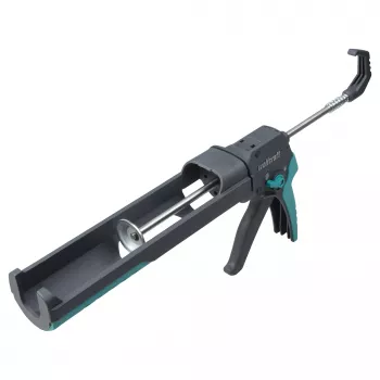 Wolfcraft 4354000 rankinis kasetinis pistoletas 310 ml kasetėms, 200 kg slėgis, lašėjimo stabdymas, ergonomiška Soft-Grip rankena, žalia/juoda