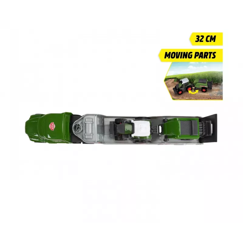 Dickie Toys Fendt Micro Farm Truck 1:64 mastelio modelis su priekaba - žalias 203735006