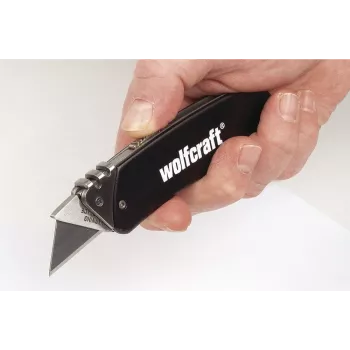 wolfcraft 4124000 aliumininis sulankstomas universalus peilis su greito keitimo ašmenų sistema, sidabrinis/pilkas, 1 ašmenys