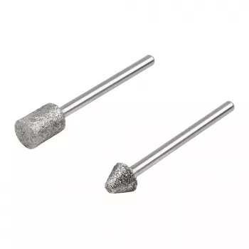 Wolfcraft 5989000 deimantinių šlifavimo antgalių rinkinys, cilindrinis ir smailusis kūginis, 2 dalių