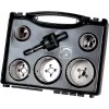 Wolfcraft 5423000 8 dalių kiaurymių pjovimo rinkinys, 25-68 mm, anglinio plieno, su šešiakampiu įtvaru ir centriniu grąžtu, dėkle