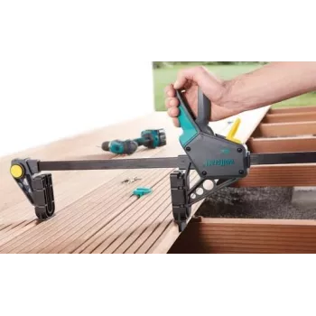 Wolfcraft 6985000 sraigtinis spaustuvas, 450 mm suspaudimo plotis, 120 kg suspaudimo jėga