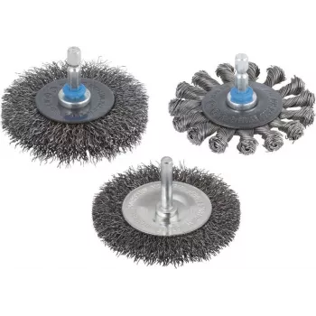 Wolfcraft plieninio vielos diskinis šepetys 2101000 kampiniam šlifuokliui, 100 mm, gofruotas, M14