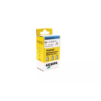 GESIPA PolyGrip® aklinai kniedei skirta veržlė M8, nerūdijantis plienas A2, 11x20mm, 25 vnt. 1464837