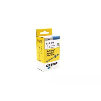 GESIPA PolyGrip® aklinos kniedės 4,8x17 mm, aliuminis / nerūsijantis plienas, pusapvalė galvutė, 50 vnt. 1464832