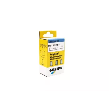 GESIPA PolyGrip® aklinų kniedžių veržlė M6, nerūdijantis plienas A2, 9x18mm, 25 vnt. 1464838