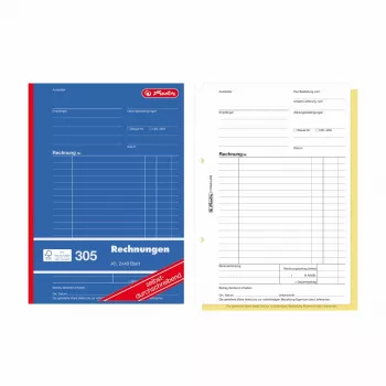 Herlitz sąskaitų faktūrų blankų knygelės A5, 2 dalių, be anglies, 4 vnt. 300003799