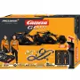 Carrera GO!!! McLaren Racing elektrinis lenktynių automobilių rinkinys 1:43 mastelio su kilpa, viaduku, siauru ruožu, 2 pultais, 6,2 m trasa