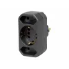 Kopp DUOversal Schuko adapterio kištukas, 2 lizdai, 16 A, 250 V, juodas 179605004