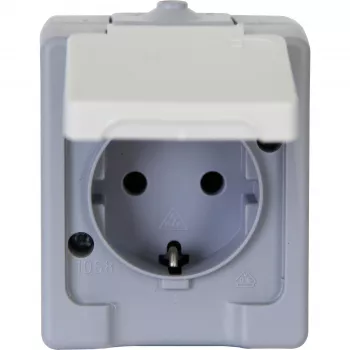 HEINRICH KOPP paviršinio montavimo Schuko lizdas 16A 250V IP44 pilkas/baltas 100648007