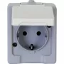 HEINRICH KOPP paviršinio montavimo Schuko lizdas 16A 250V IP44 pilkas/baltas 100648007