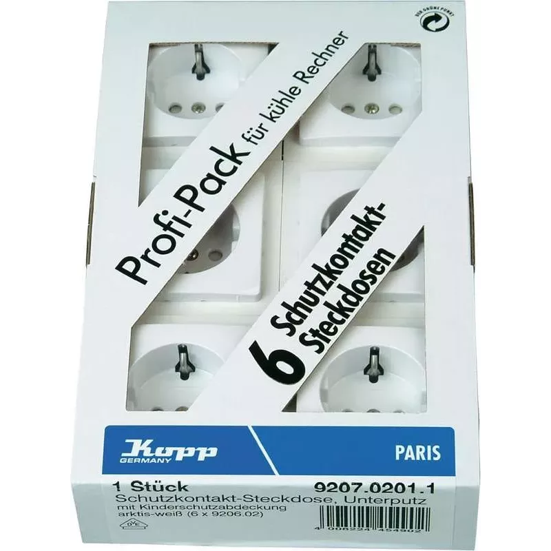 HEINRICH KOPP Paris Schuko lizdo įdėklas poliarinės baltos spalvos 920702011