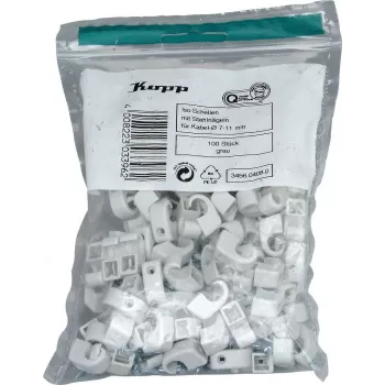 Kopp kabelio laikiklis su vinimi, ryšulio skersmuo 7-11 mm, pilkas, 100 vienetų 345604080