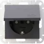 HEINRICH KOPP HK 07 įleidžiamas Schuko lizdas su atlenkiamu dangteliu, antracito spalvos 940115001