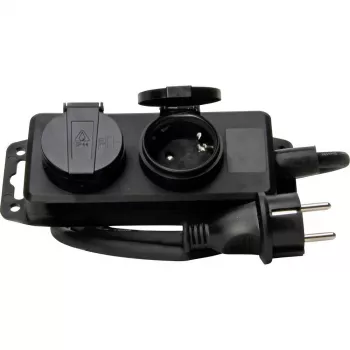 HEINRICH KOPP 2 vietų Schuko prailgintuvas, be jungiklio, juodas, 1,5 m 223002043