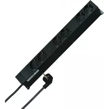 HEINRICH KOPP 19 inch stovo maitinimo juosta 6 vietų Schuko juoda 2 m kabelis 931615016