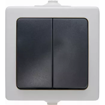 Kopp Paris perjungimo jungiklio įdėklas, įleidžiamas, 250 V AC, 10 A, termoplastikas, juodas/pilkas 565556008