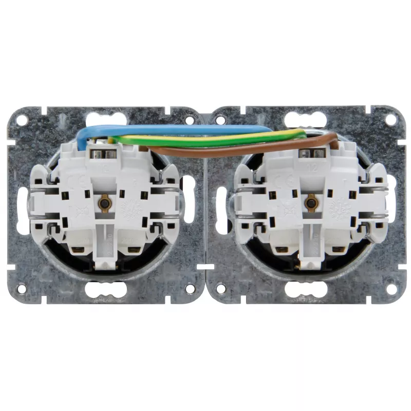 HEINRICH KOPP HK07 KombiQuick dvigubas Schuko lizdas, įleidžiamas, horizontalus, juodas 133750003