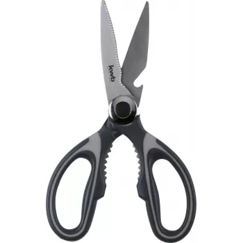 kwb 020721 Buitinės žirklės, nerūdijančio plieno ašmenys, 210 mm, juodos