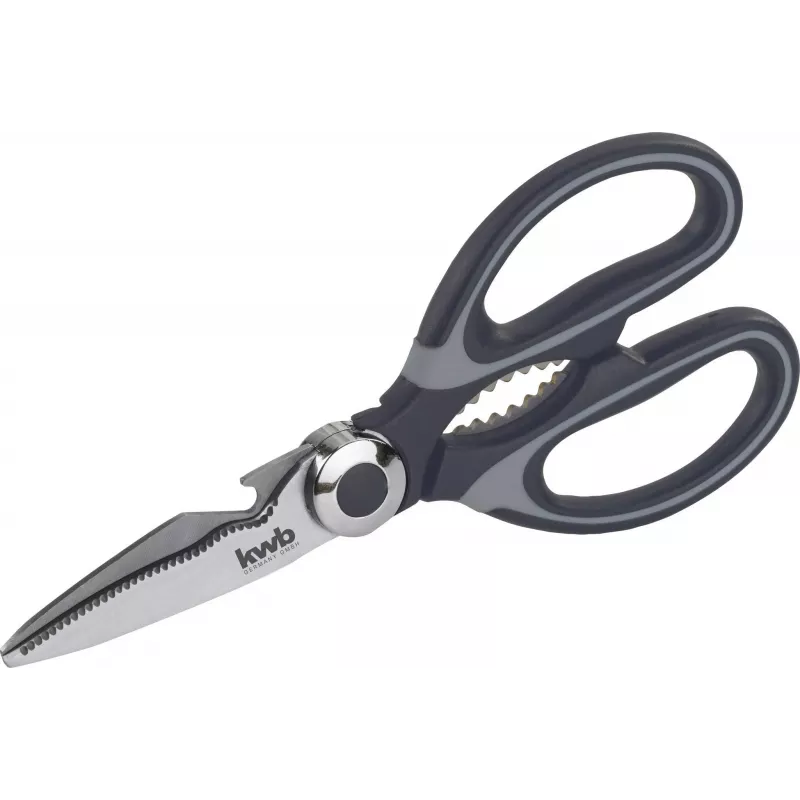 kwb 020721 Buitinės žirklės, nerūdijančio plieno ašmenys, 210 mm, juodos