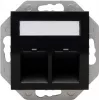 HEINRICH KOPP HK07 Keystone sieninė plokštė su dangteliu, IP44, 2 lizdų, juoda 953850004