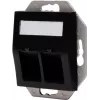 HEINRICH KOPP HK07 Keystone sieninė plokštė su dangteliu, IP44, 2 lizdų, juoda 953850004