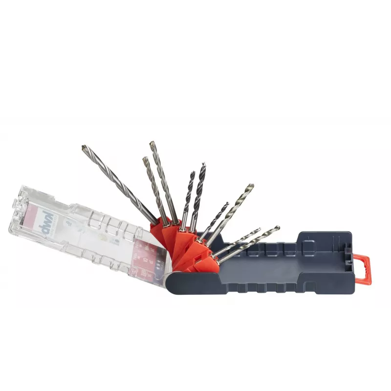 KWB 109155 HSS sukimosi grąžtų rinkinys, 9 dalių, 1,5-6,0 mm, DIN 338, šlifuoti, metalui, plastikui, medienai
