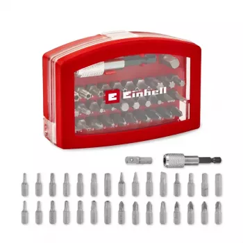 Einhell BELT CLIP 118495 32 dalių atsuktuvų antgalių rinkinys su Phillips, PoziDriv, plokščiais, Torx ir apsauginiais Torx antgaliais, dėklu su diržo segtuku