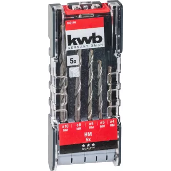 kwb 109140 grąžtų betonui rinkinys su karbido antgaliais, 5 vnt., 4-10 mm