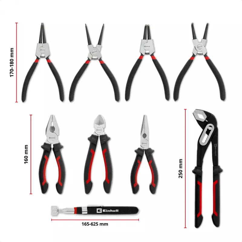 Einhell Tool Pad Pliers Set 9 dalių rinkinys E-Case S-F (370522)