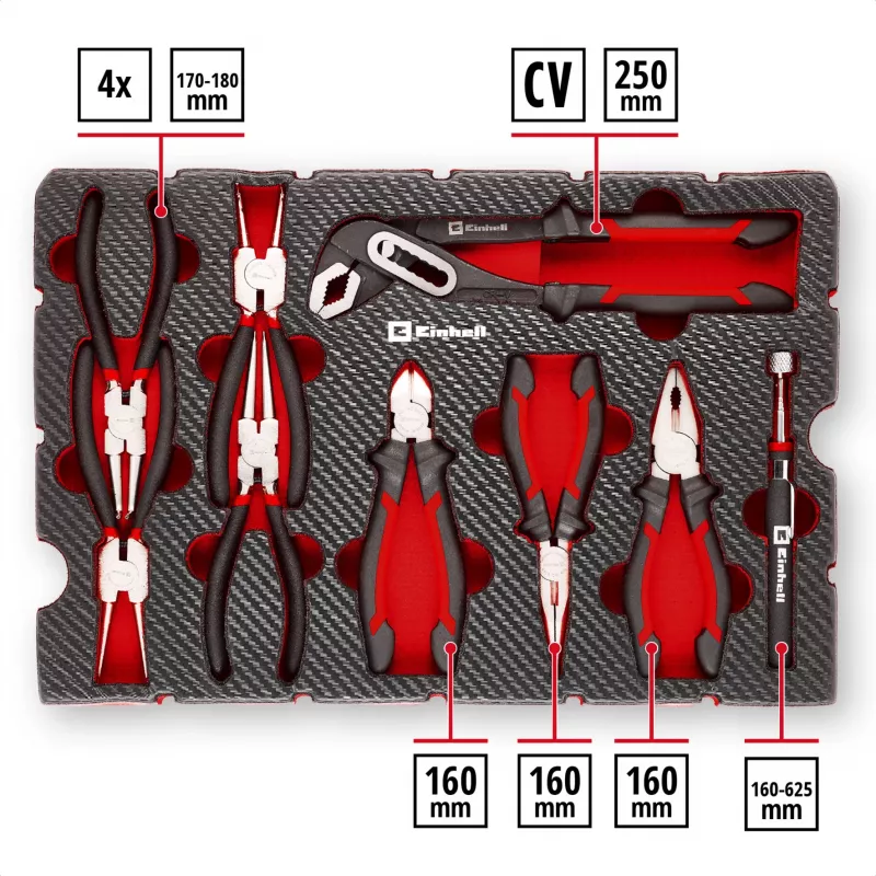 Einhell Tool Pad Pliers Set 9 dalių rinkinys E-Case S-F (370522)