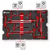 Einhell 370526 9 dalių įdėklų rinkinys E-Case dėklui, raudonas/juodas