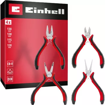 Einhell 370532 Replės, 3 dalių rinkinys | chromo vanadžio plienas | kombinacinės, šoninės ir ilgasnukės replės