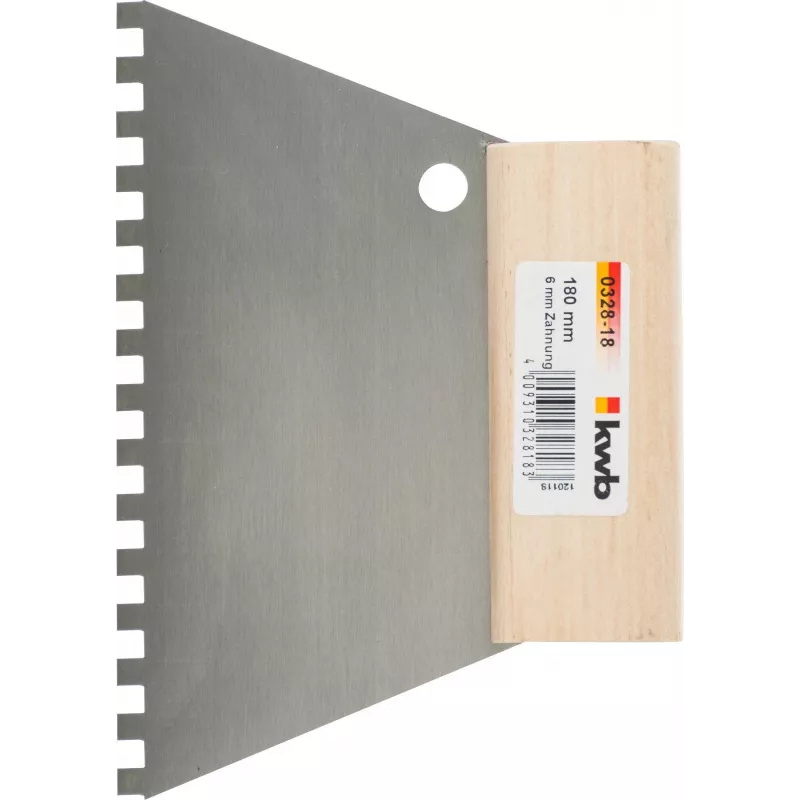 kwb 032818 dantyta mente B11 nerūdijantis plienas 280 mm medinė rankena