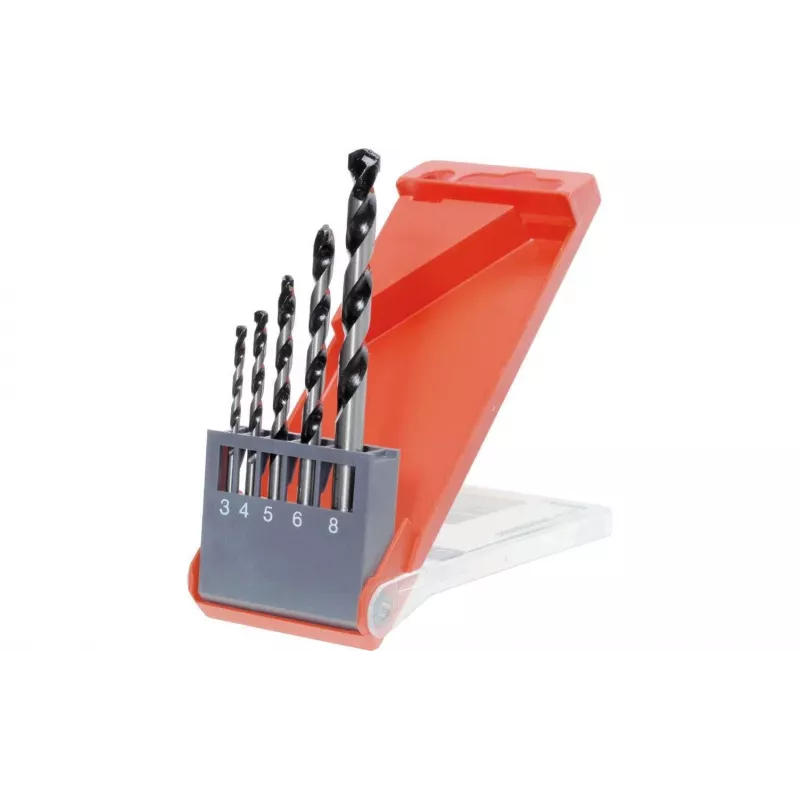 KWB Rocker medienos grąžtų rinkinys 3-8 mm, 5 dalių, su centravimo smaigaliu, plastikinėje dėžutėje 044300