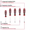 Einhell Universal Torx atsuktuvų rinkinys T10-T30, 5 vienetai, magnetiniai antgaliai, chromo vanadžio plienas, ergonomiškos dvikomponentės rankenos, dirbtuvėms ir namų meistrams 370537