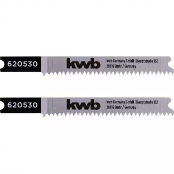 kwb 620530 bi-metaliniai siaurapjūklio ašmenys laminatui ir medienai, T formos kotas, 2 vnt.