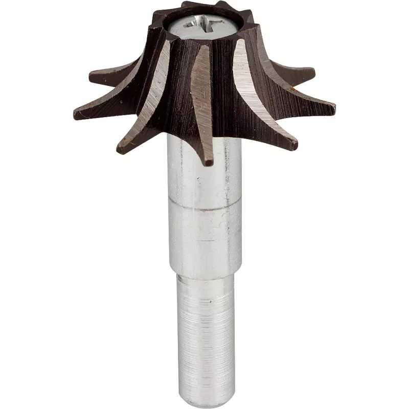 KWB 705020 Įdubimo frezos antgalis su volframo karbido pjovimo briaunomis, 8 mm kotas, 20 mm skersmuo, 6 mm spindulys