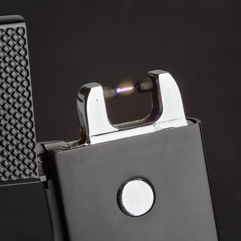TFA Dostmann 98.1124.01 plazminė lanko uždegimo žiebtuvėlis – įkraunamas per USB, beliekis, dvigubas lankas, atsparus vėjui